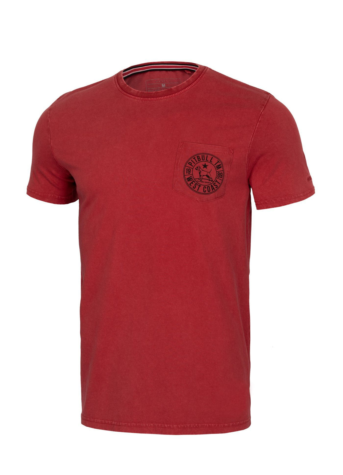 T-Shirt Denim Washed Circle Dog Pocket