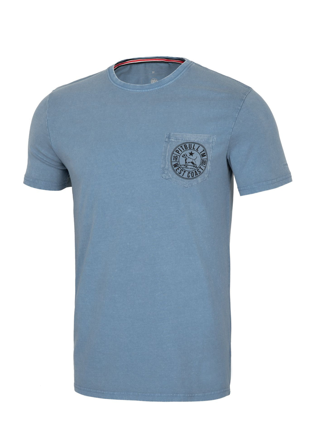T-Shirt Denim Washed Circle Dog Pocket