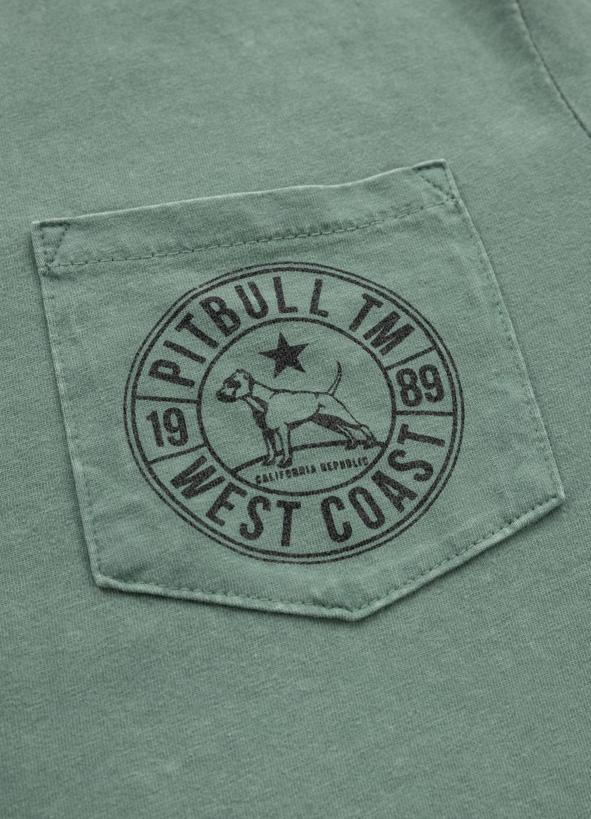 T-Shirt Denim Washed Circle Dog Pocket