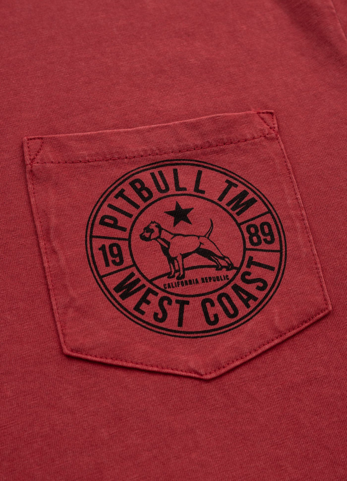 T-Shirt Denim Washed Circle Dog Pocket