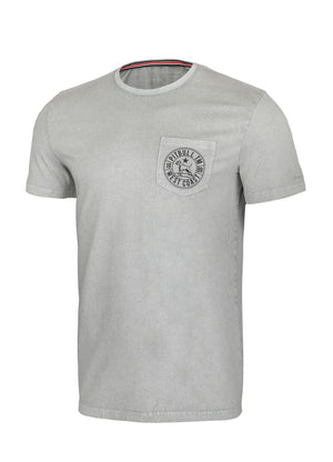 T-Shirt Denim Washed Circle Dog Pocket