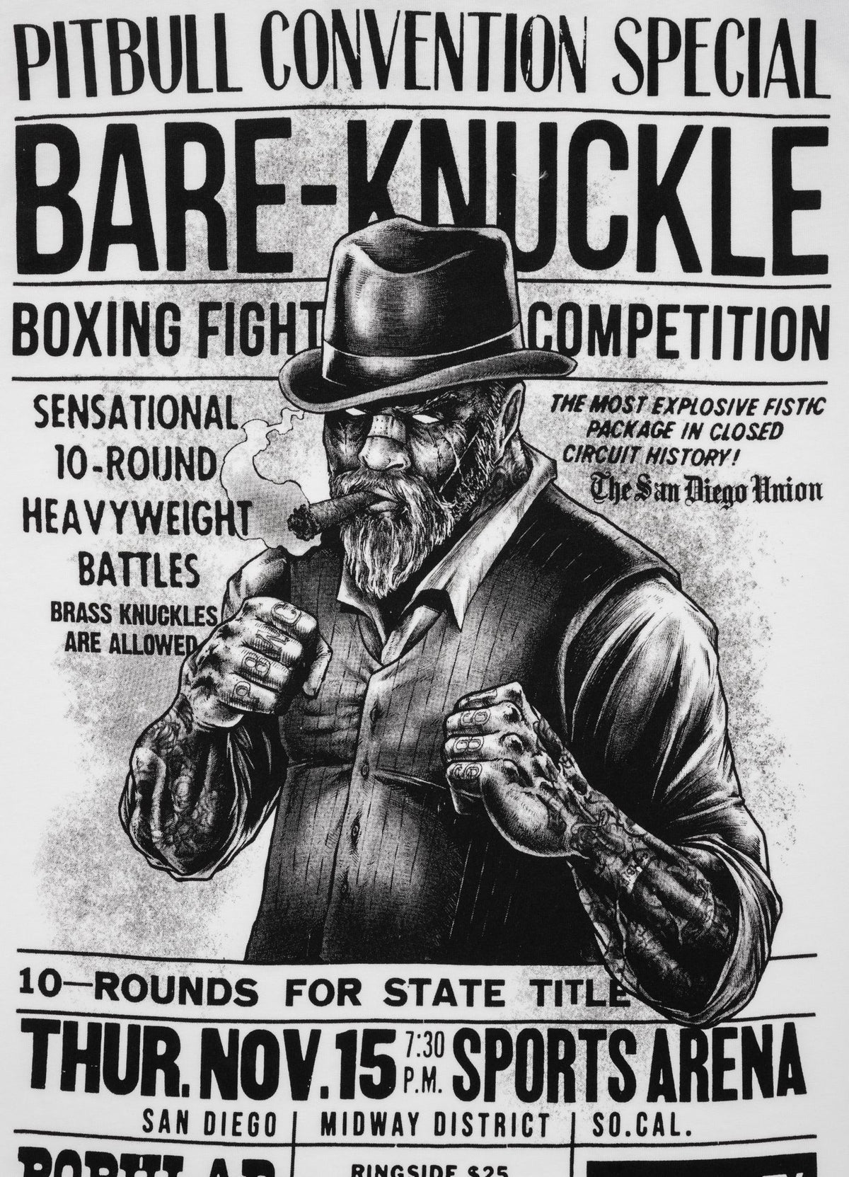 T-shirt Garment Washed Bare-Knuckle