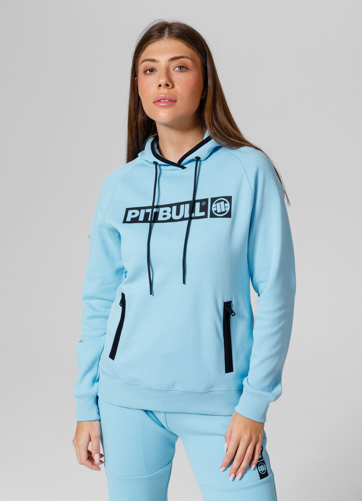 Ženska majica s kapuljačom Georgia - Baby blue