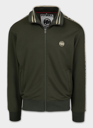 Men's Sweatjacket Oldschool Tape Logo - Dark green