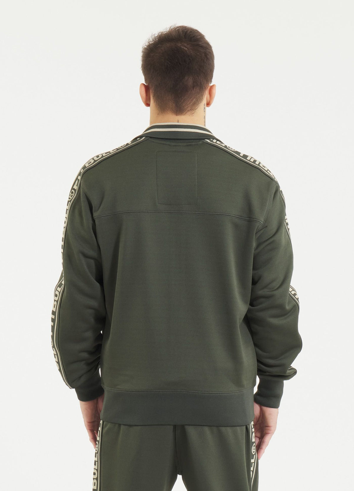 Men's Sweatjacket Oldschool Tape Logo - Dark green