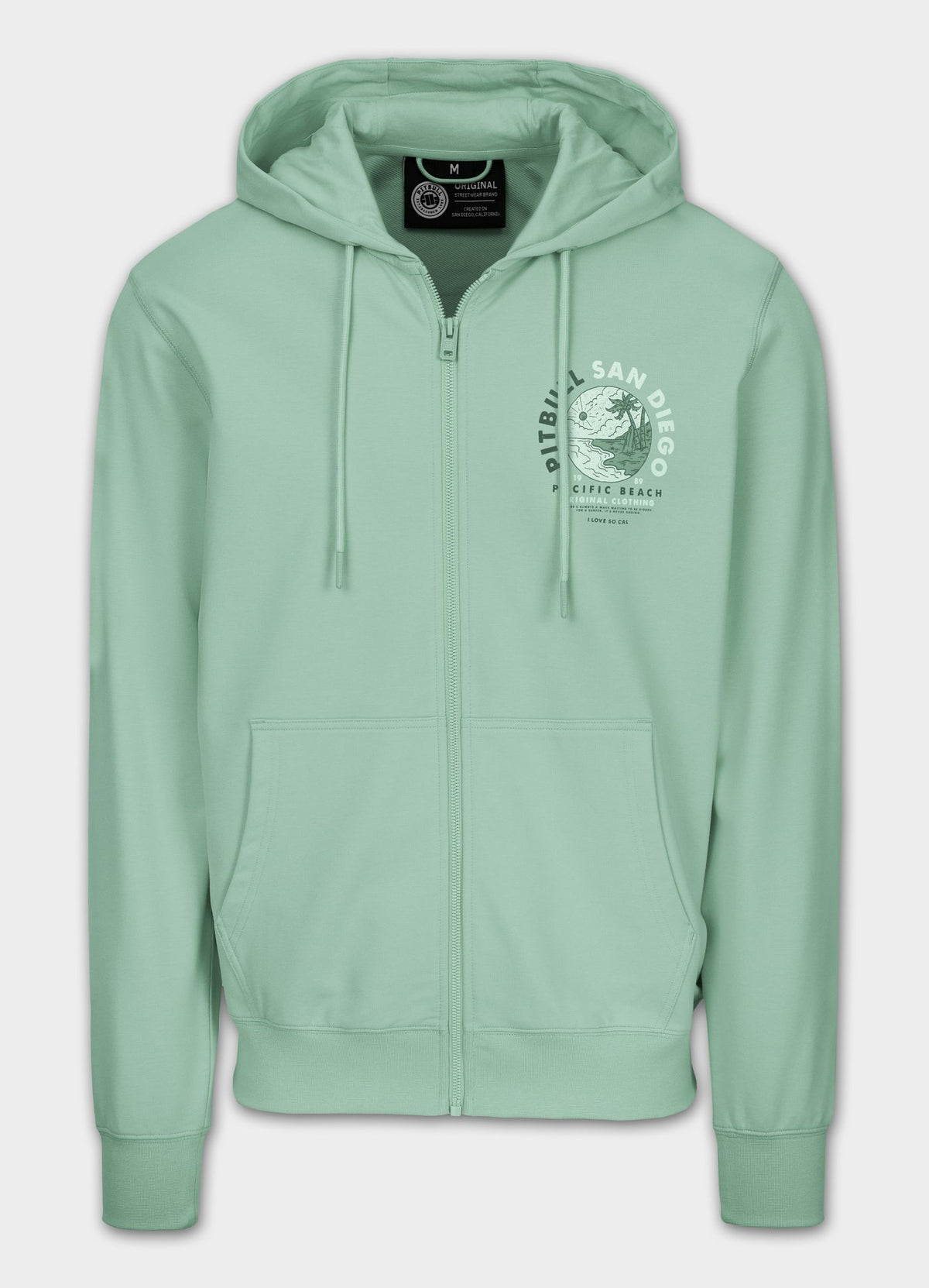 Men's Zip-up hoodie PLANET SURF - Mint