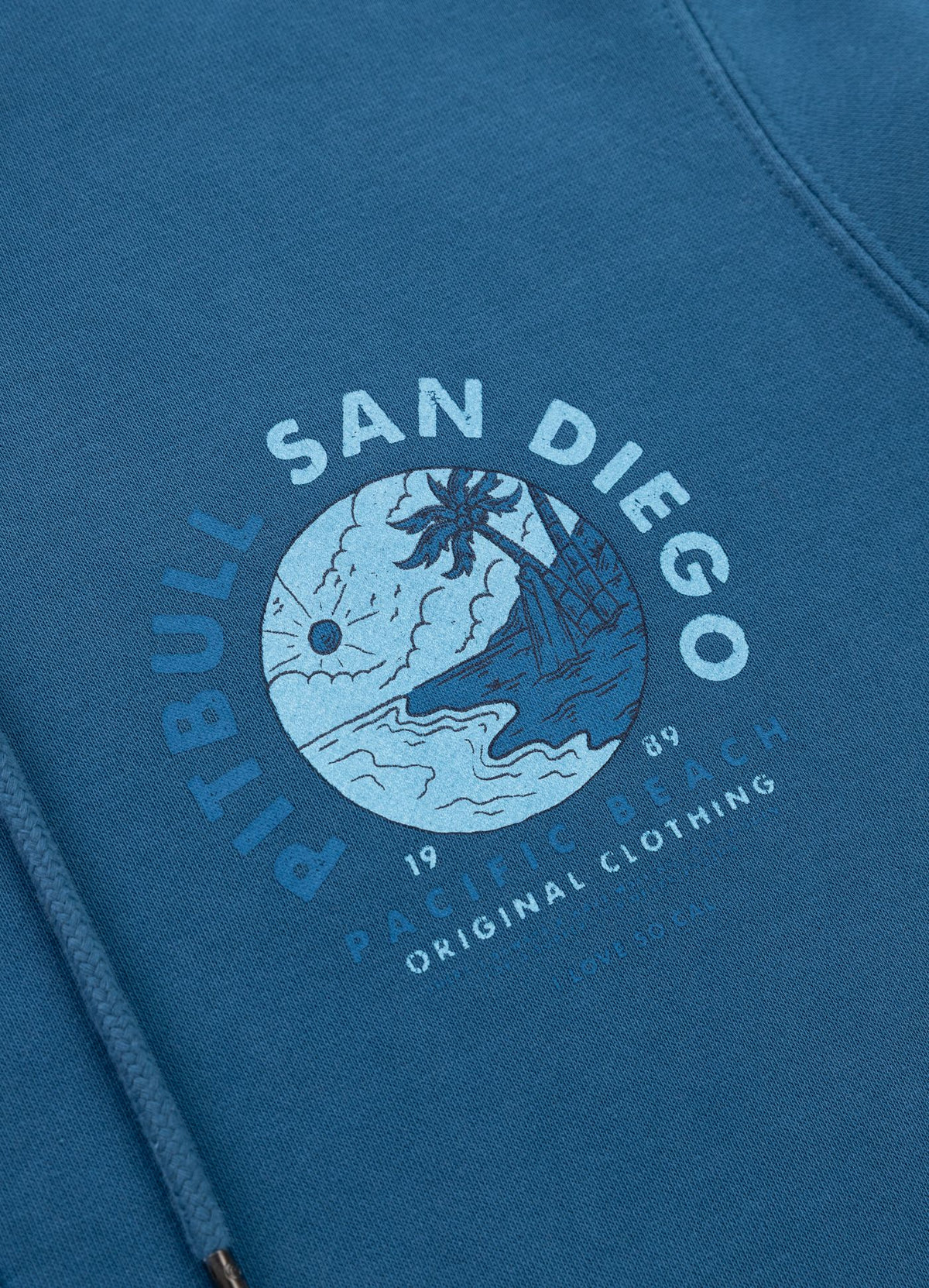 Men's Zip-up hoodie Washed PLANET SURF - Blue