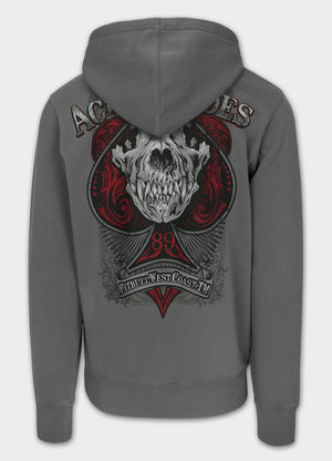 Men's Zip-up hoodie Washed ACE OF SPADES - Gray