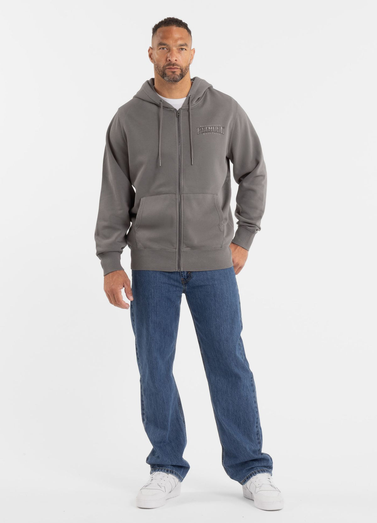 Men's Zip-up hoodie Washed ACE OF SPADES - Gray