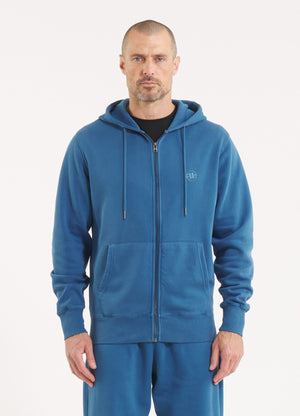 Men's Zip-up hoodie Washed Lancaster II - Shade blue