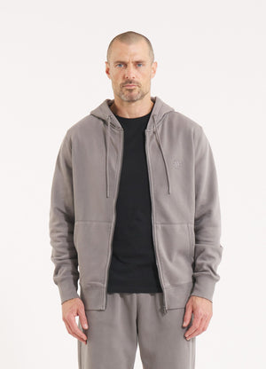 Men's Zip-up hoodie Washed Lancaster II - Gray