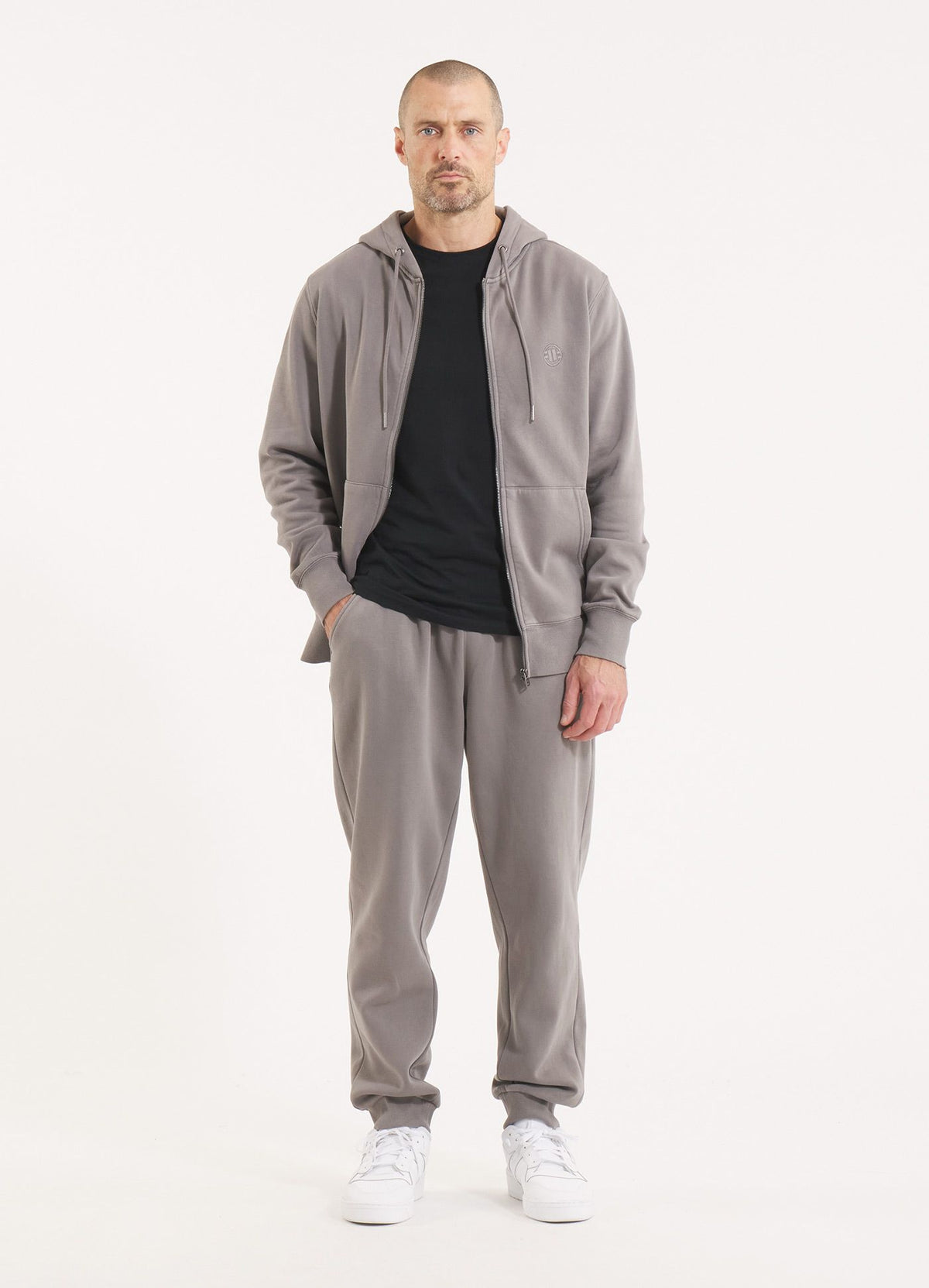 Men's Zip-up hoodie Washed Lancaster II - Gray