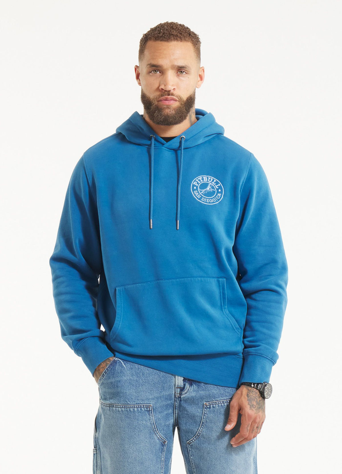 Men's Hoodie Washed VINTAGE BOXING - Shade blue