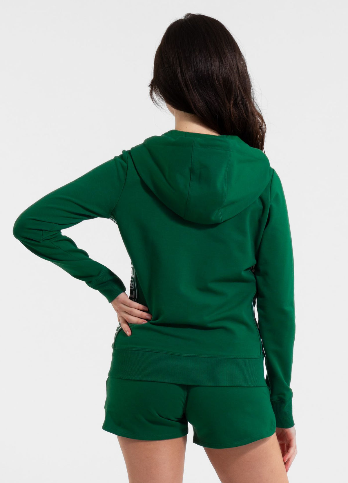 Women's zip-up hoodie French Terry LA DETA - Dark green