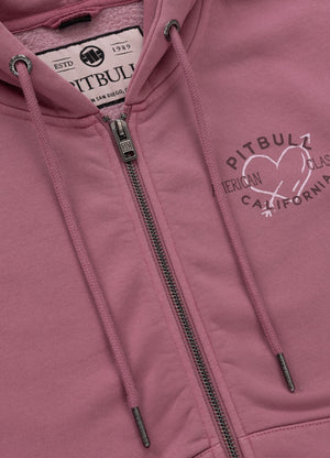 Women's zip-up hoodie Washed MANZANITA HEART - Pink