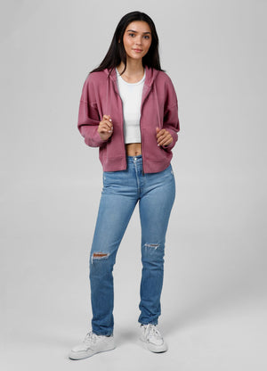 Ženska majica s kapuljačom na patentni zatvarač Washed Manzanita II