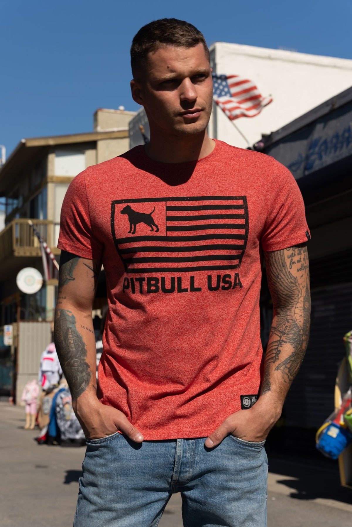 T-Shirt Custom Fit Pitbull USA