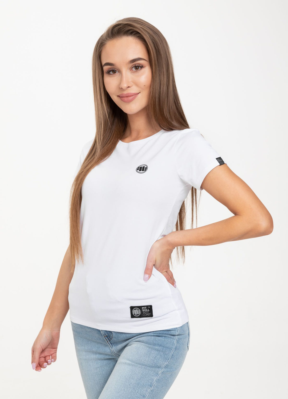 Ženska majica kratkih rukava lycra slim fit SMALL LOGO Bijela