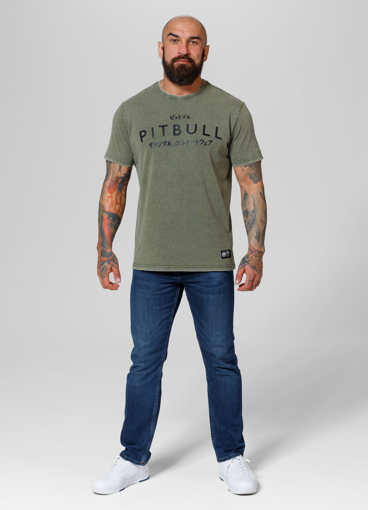 Men's T-Shirt Denim Washed BRAVERY - Olive