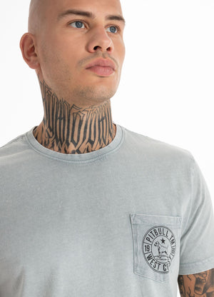 T-Shirt Denim Washed Circle Dog Pocket