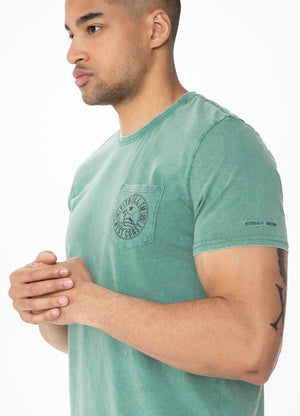 T-Shirt Denim Washed Circle Dog Pocket