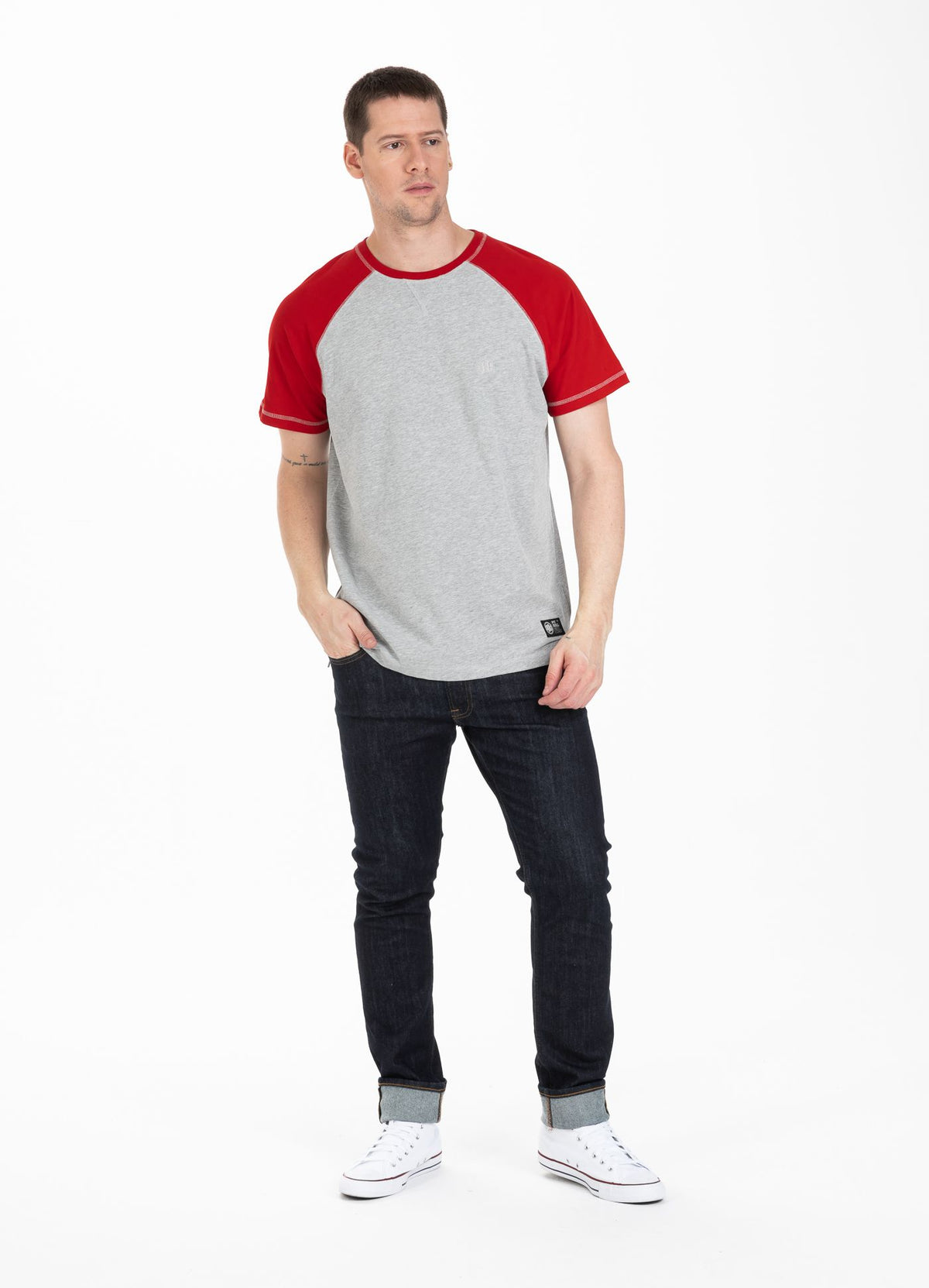 T-Shirt Garment Washed Raglan Small Logo
