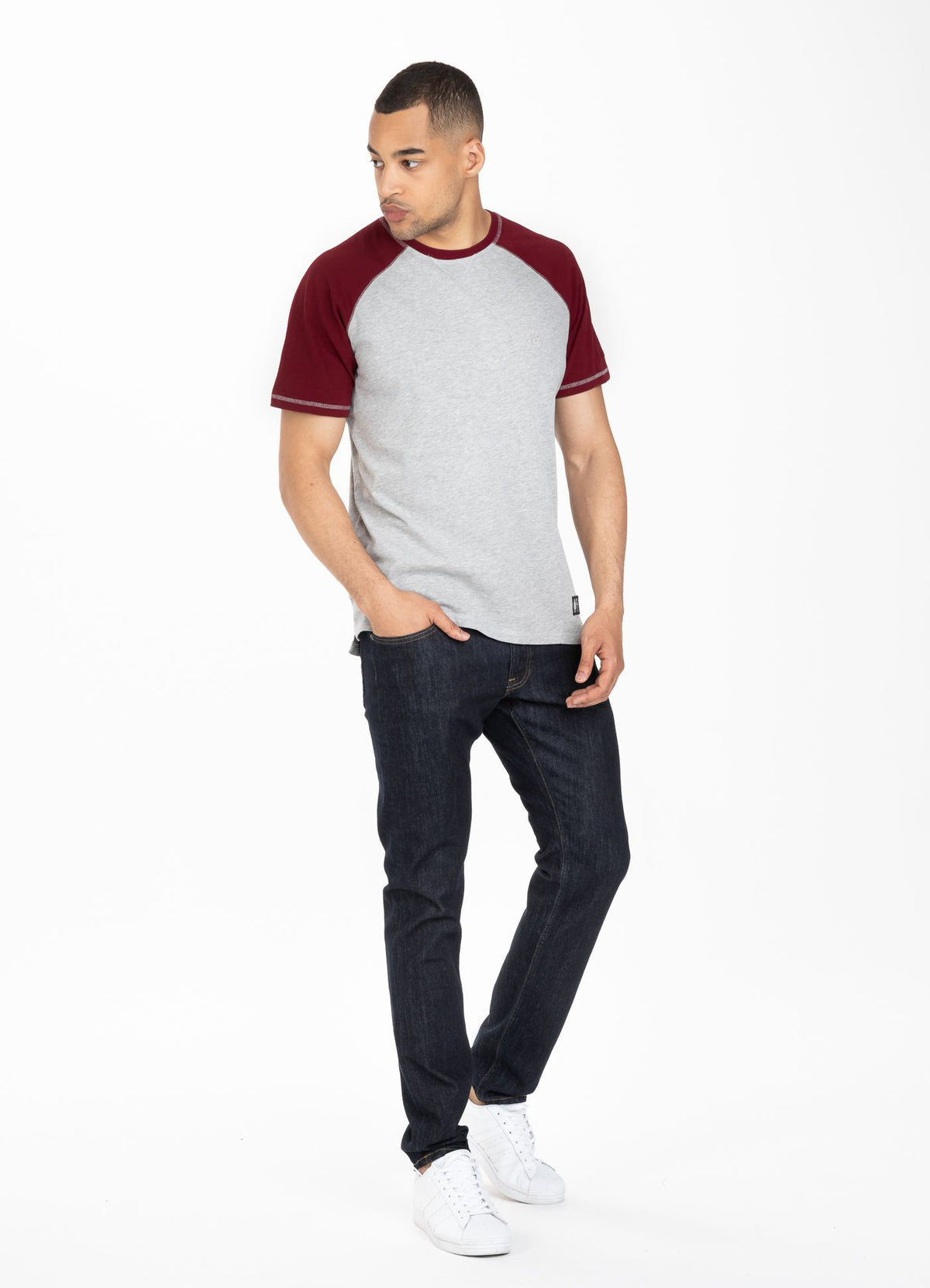 T-Shirt Garment Washed Raglan Small Logo