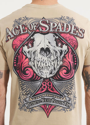 Men's T-Shirt Denim Washed ACE OF SPADES II - Sand