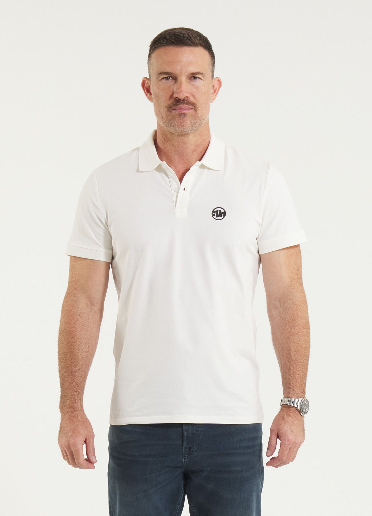 Muška polo majica Jersey Slim Fit Small Logo - prljavo bijela