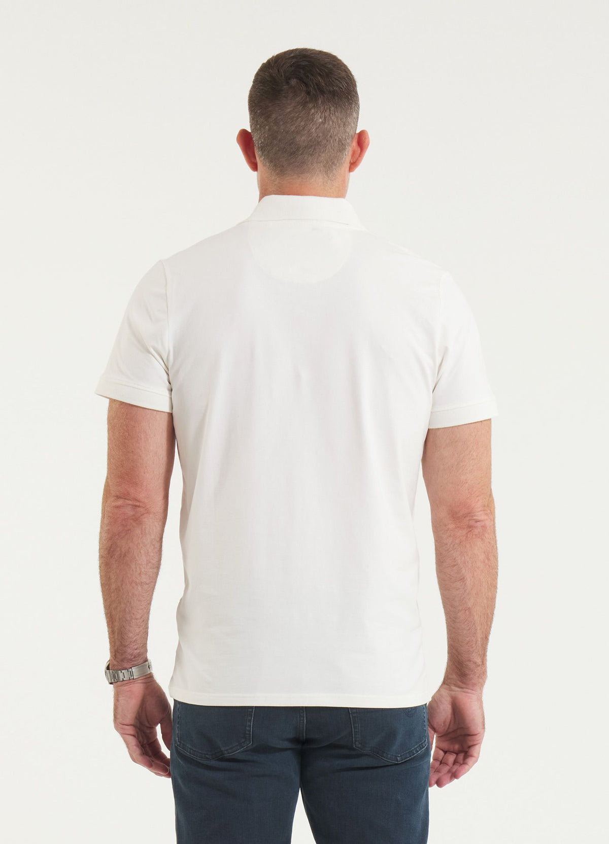 Muška polo majica Jersey Slim Fit Small Logo - prljavo bijela