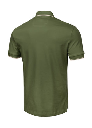 Men's Polo shirt Pique Stripes Regular - Olive