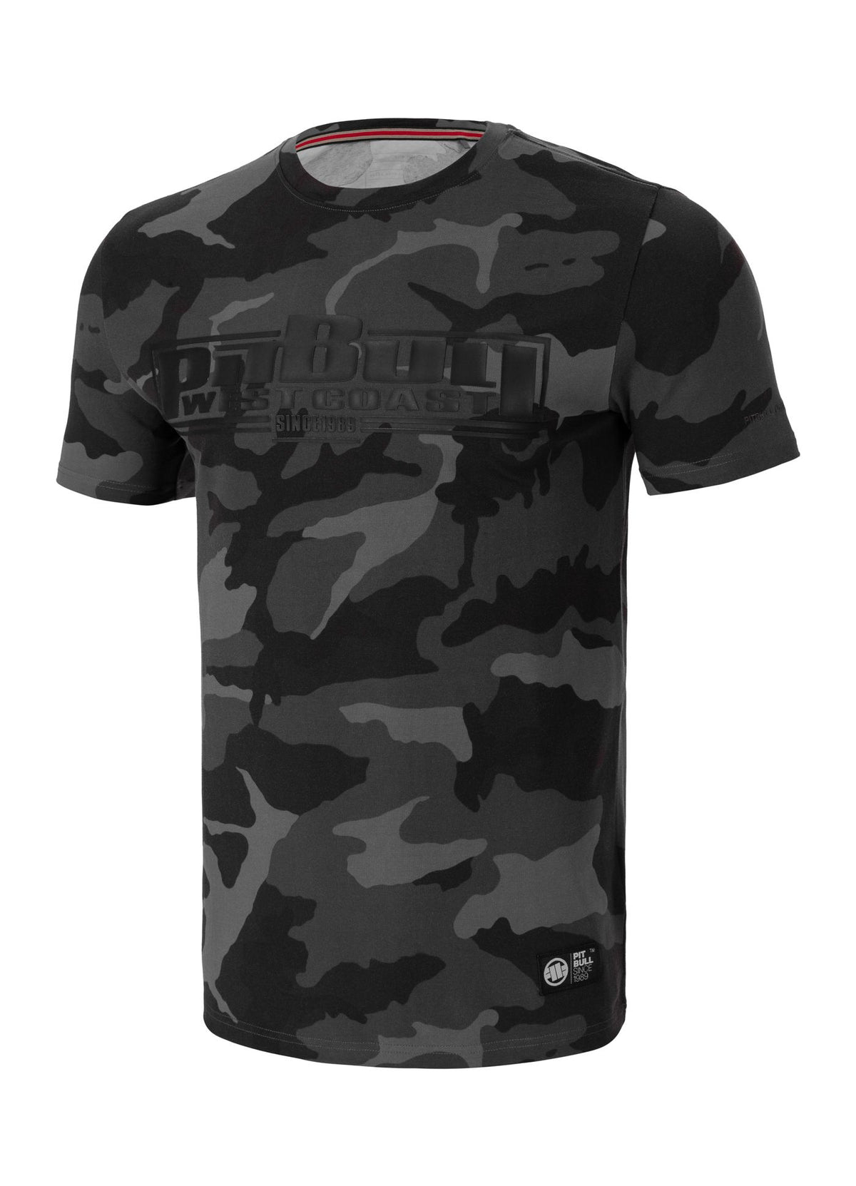 Majica kratkih rukava Slim Fit Classic Boxing - potpuno crna maskirna boja