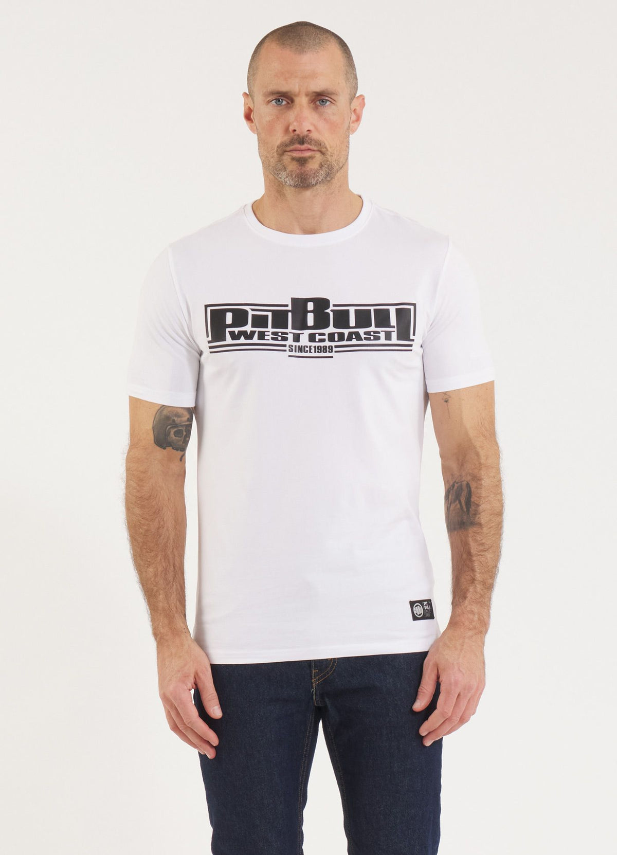 Muška majica kratkih rukava Slim Fit Classic Boxing - bijela