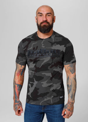 Majica kratkih rukava Slim Fit Classic Boxing - potpuno crna maskirna boja