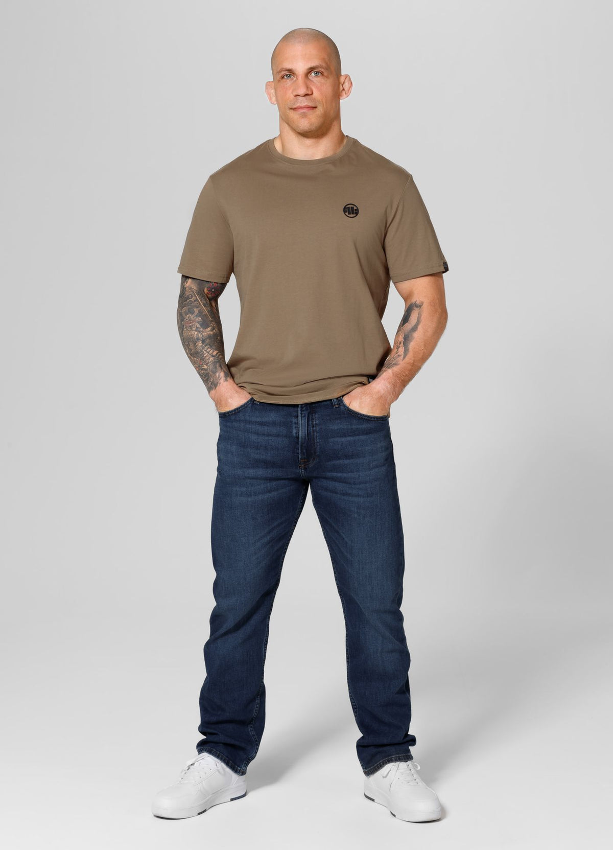 Men's T-Shirt SMALL LOGO - Coyote brown