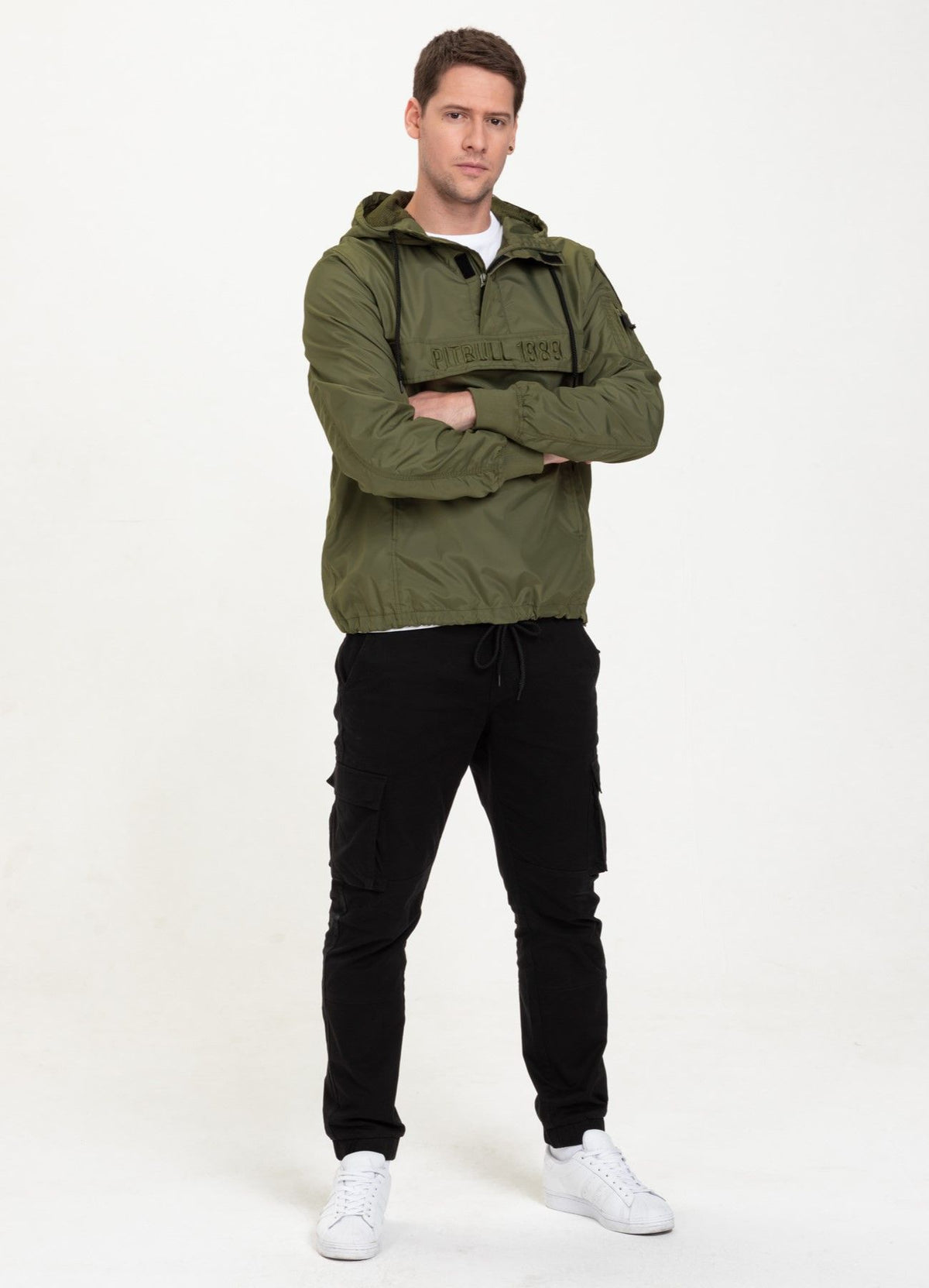 Men's Kangaroo hooded jacket Loring - Olive