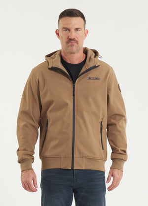 Muška Softshell jakna s kapuljačom Midway II - Coyote smeđa