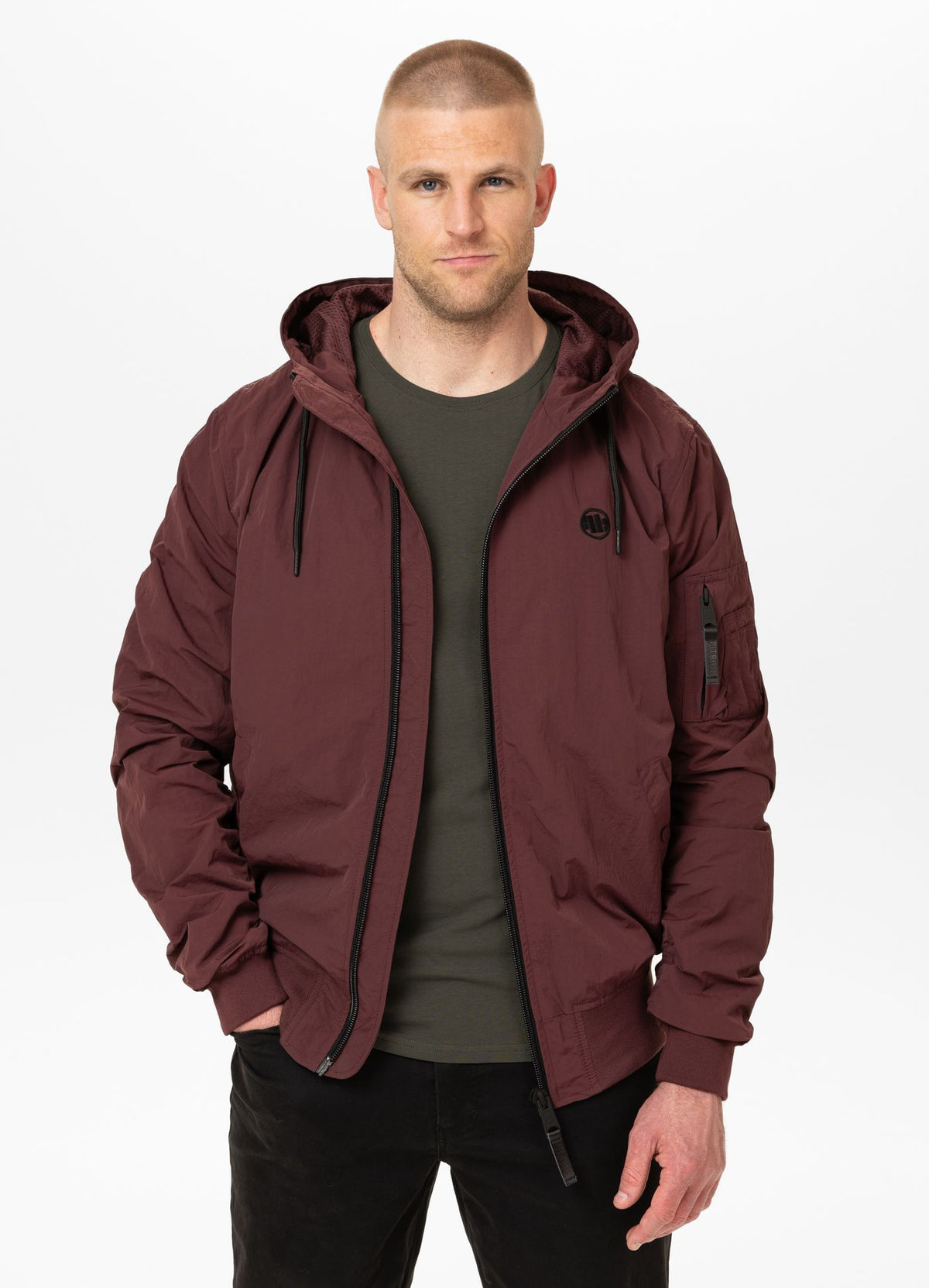 Men's hooded jacket STEIN - Burgundy