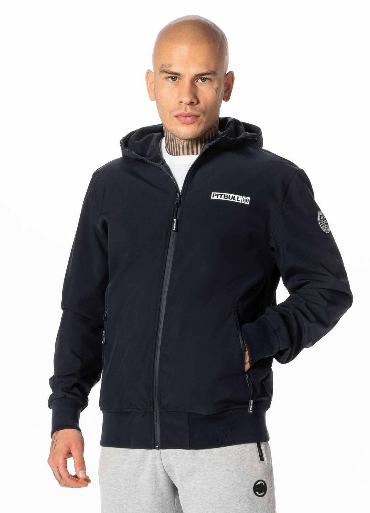 Men's hooded Softshell jacket Midway II - Navy