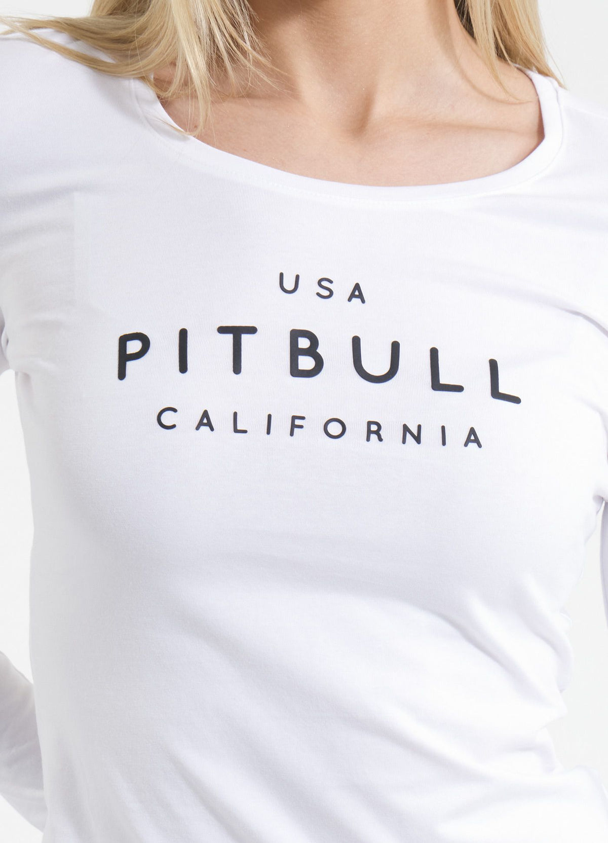 Women's longsleeve Slim Fit USA CAL - White