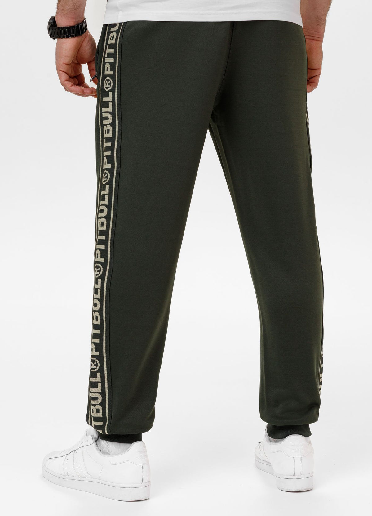 Men's Sweatpants Oldschool Tape Logo - Dark green