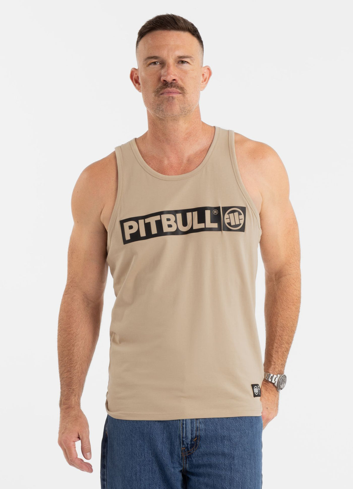 Muška majica bez rukava Slim Fit Hilltop - pijesak