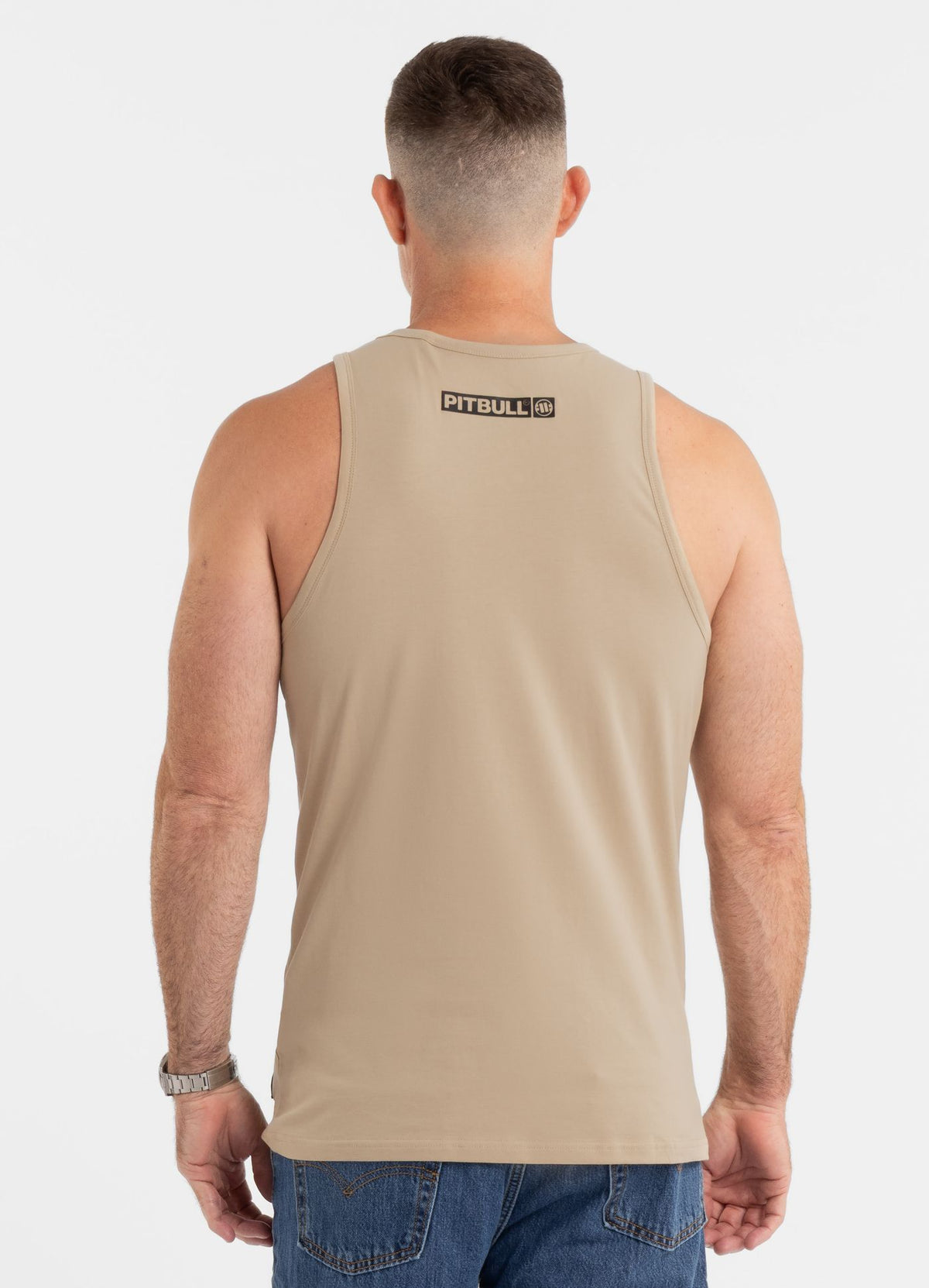 Muška majica bez rukava Slim Fit Hilltop - pijesak