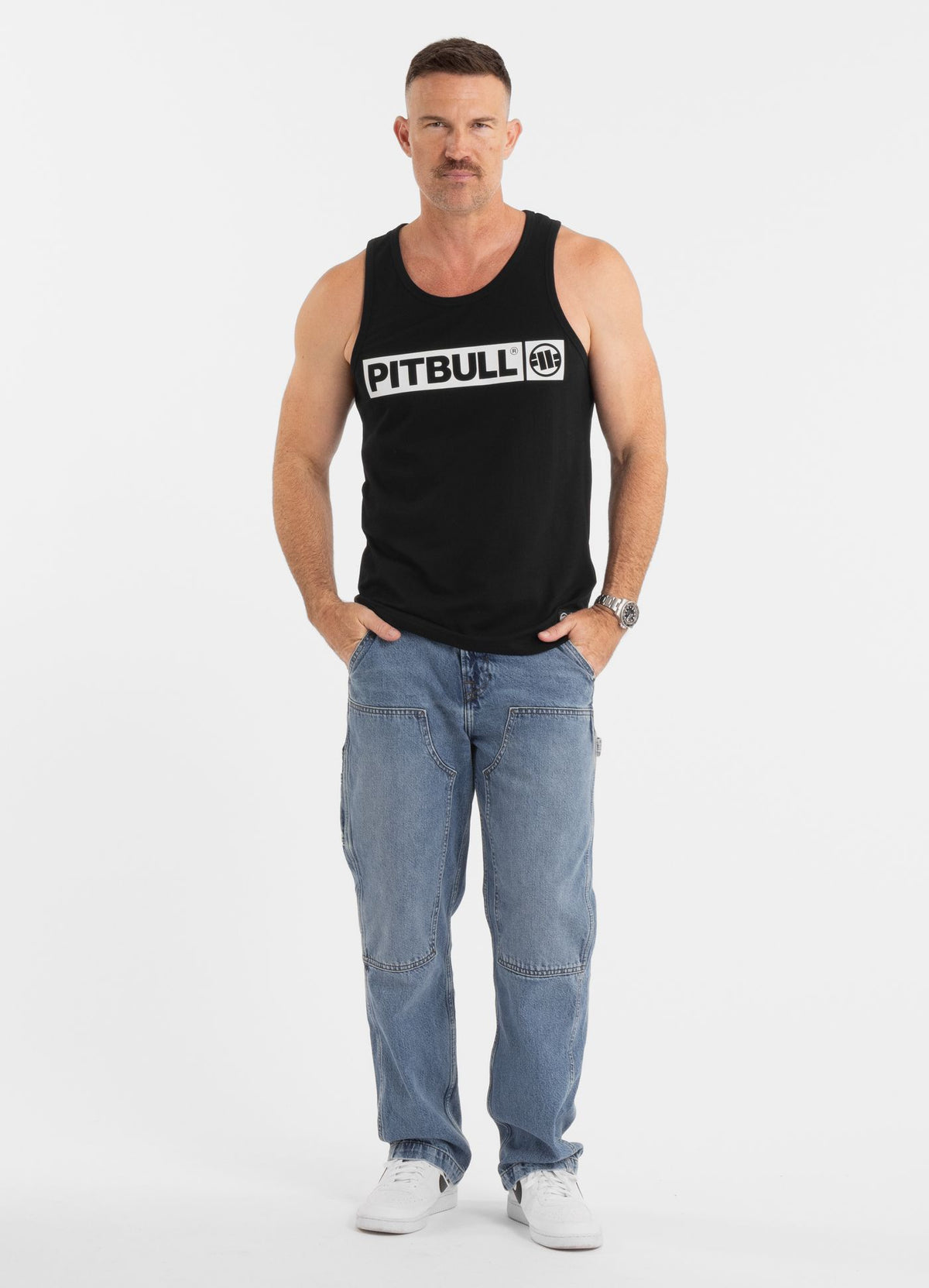 Muška majica bez rukava Slim Fit Hilltop - crna