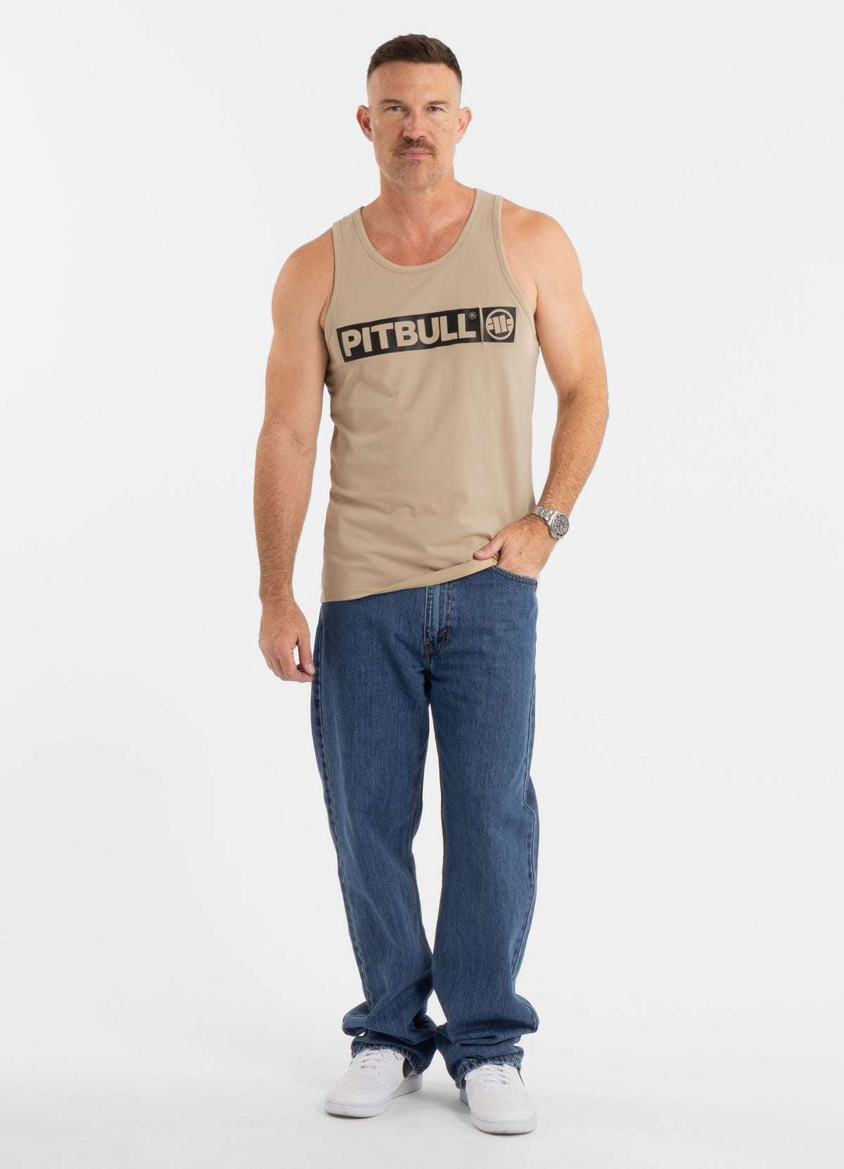 Muška majica bez rukava Slim Fit Hilltop - pijesak